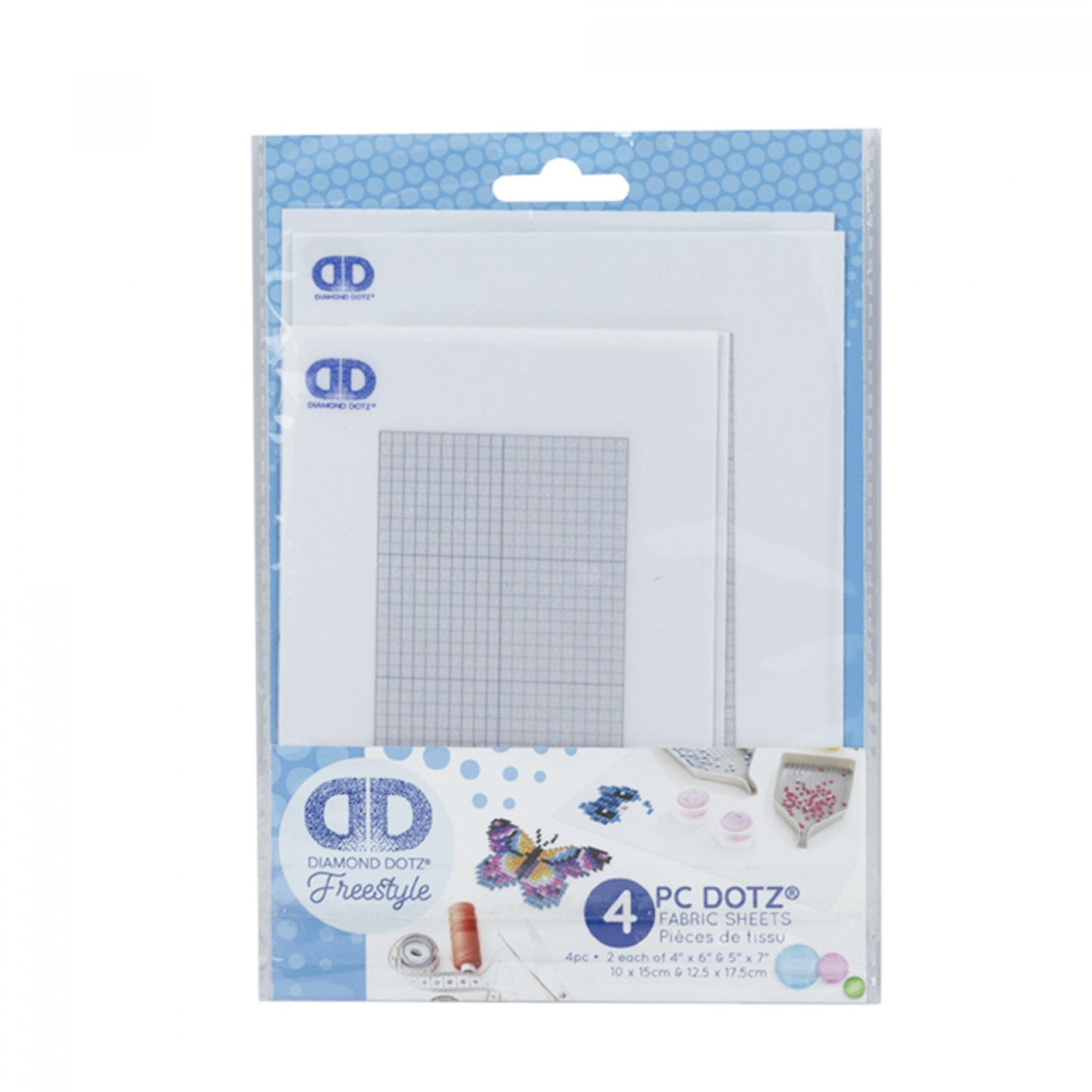 4 PC DOTZ FABRIC SHEETS - 4" X 6" AND 5" X 7"