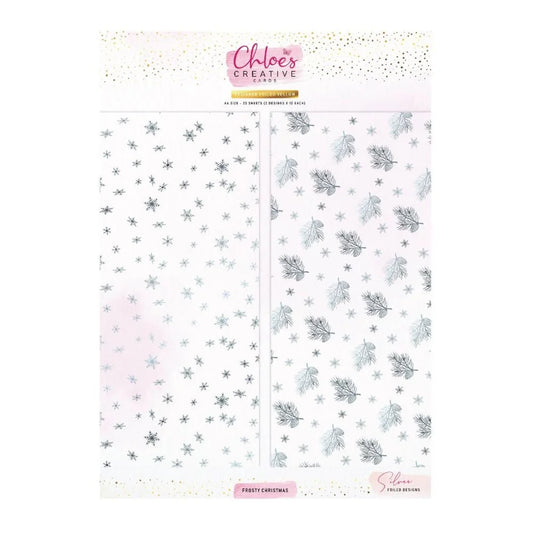 CHLOES CREATIVE CARDS DESIGNER FOILED A4 VELLUM - FROSTY CHRISTMAS MINI PACK