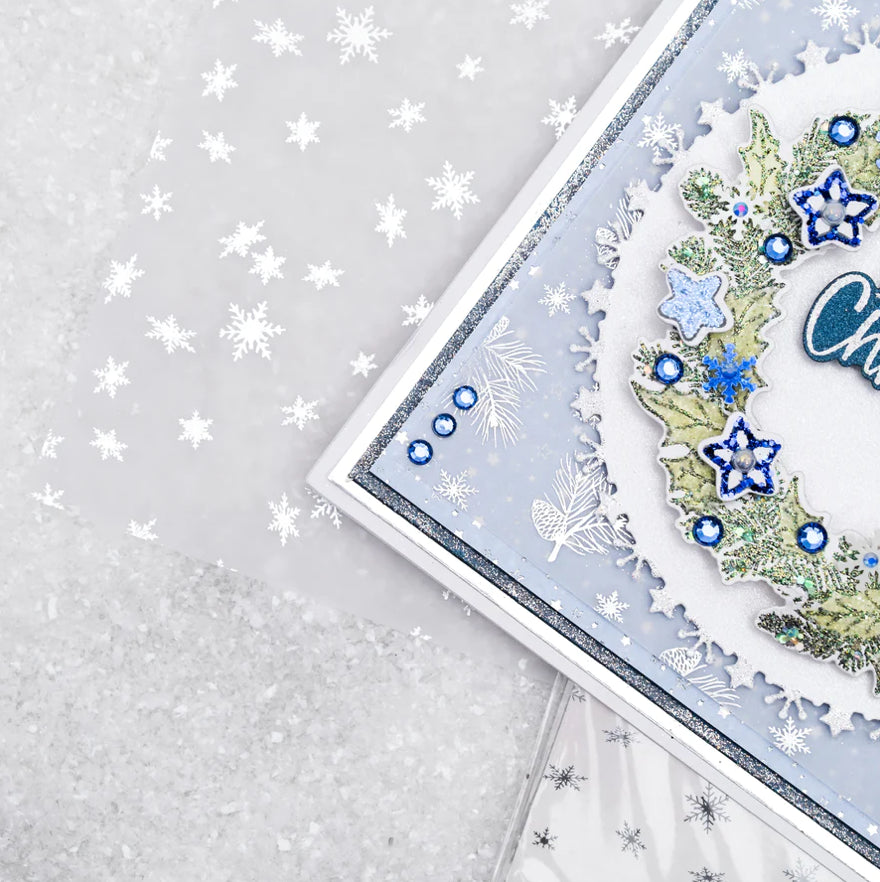 CHLOES CREATIVE CARDS DESIGNER FOILED A4 VELLUM - FROSTY CHRISTMAS MINI PACK