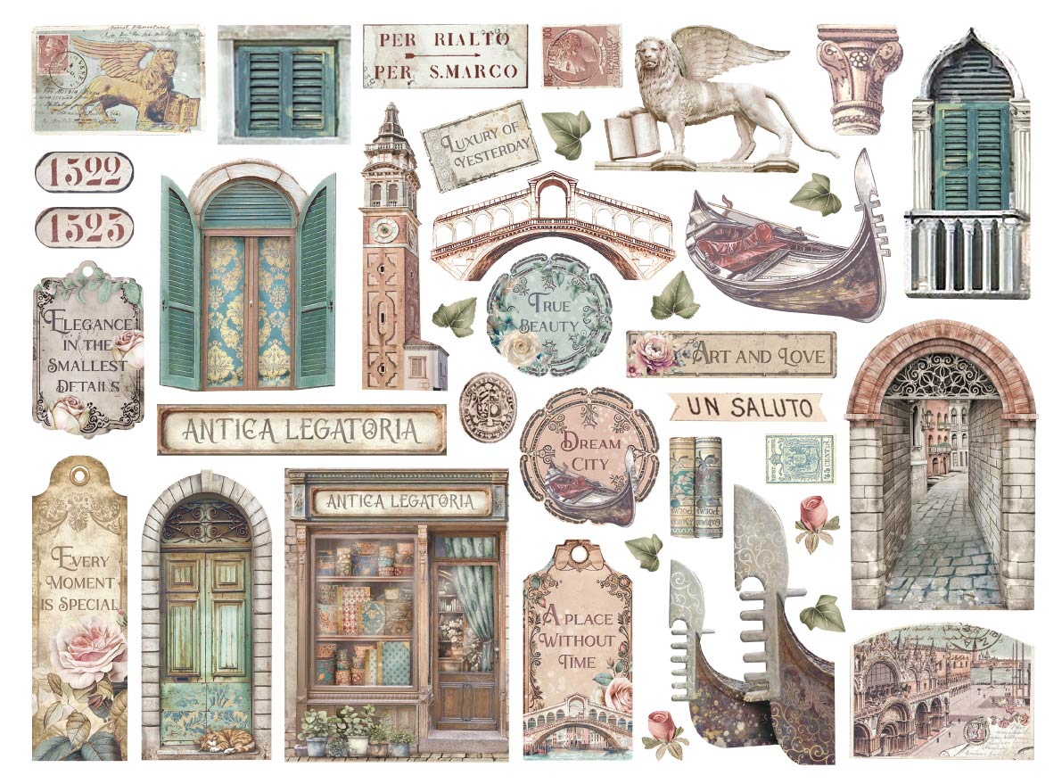 STAMPERIA DIE CUTS PACK - VENICE CITY OF ART