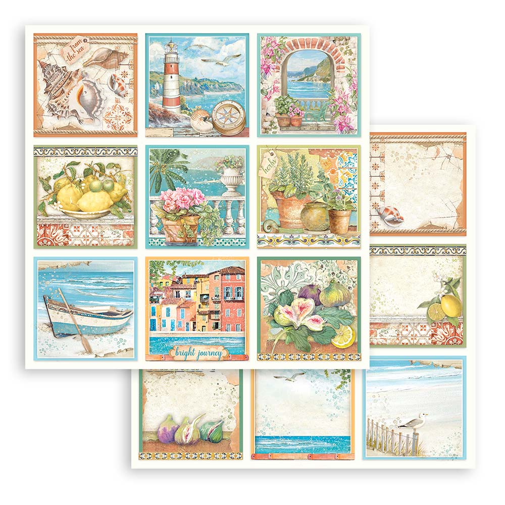 STAMPERIA DOUBLE SIDED 10 PAGE 12" X 12" PAPER PAD - BLUE DREAM