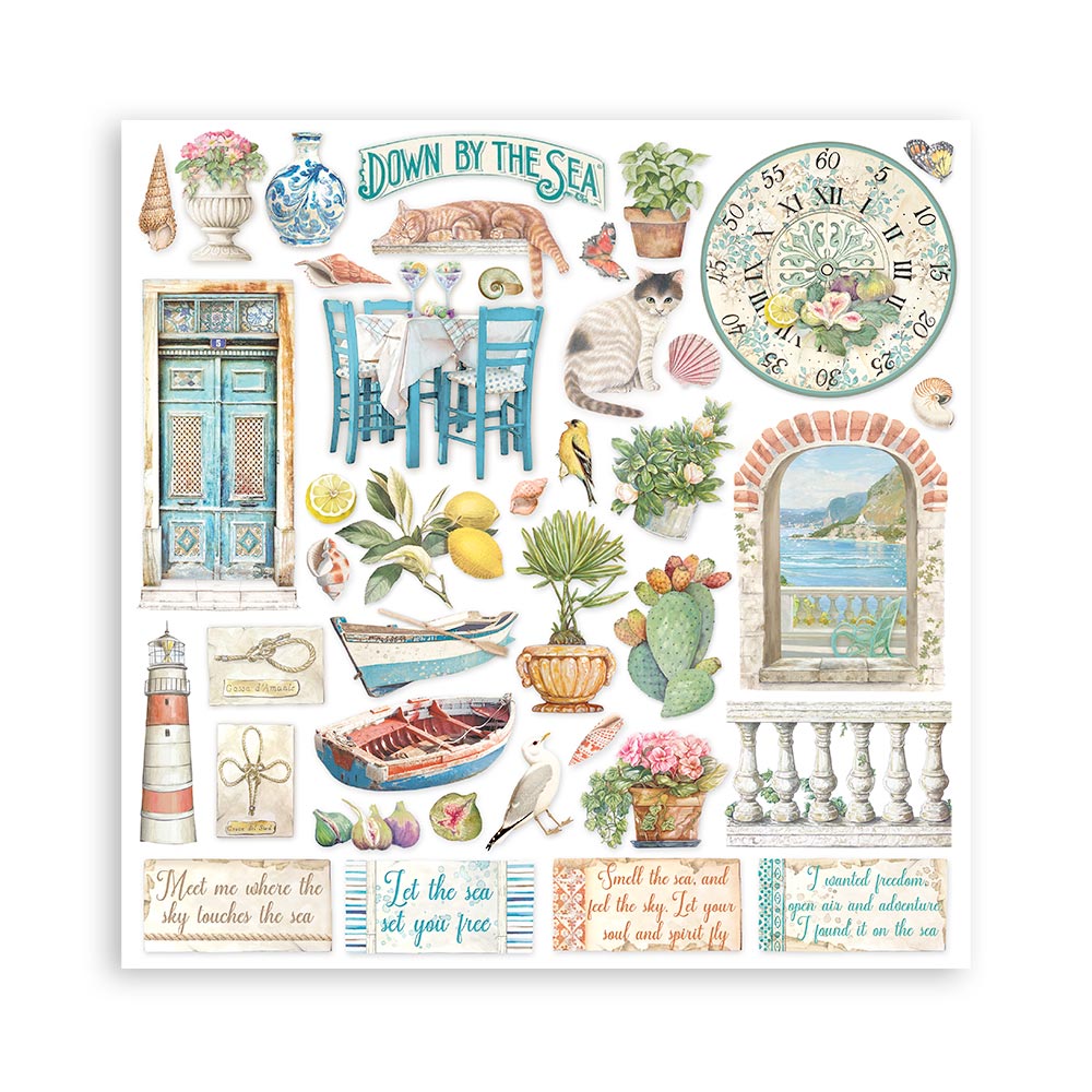 STAMPERIA DOUBLE SIDED 10 PAGE 12" X 12" PAPER PAD - BLUE DREAM