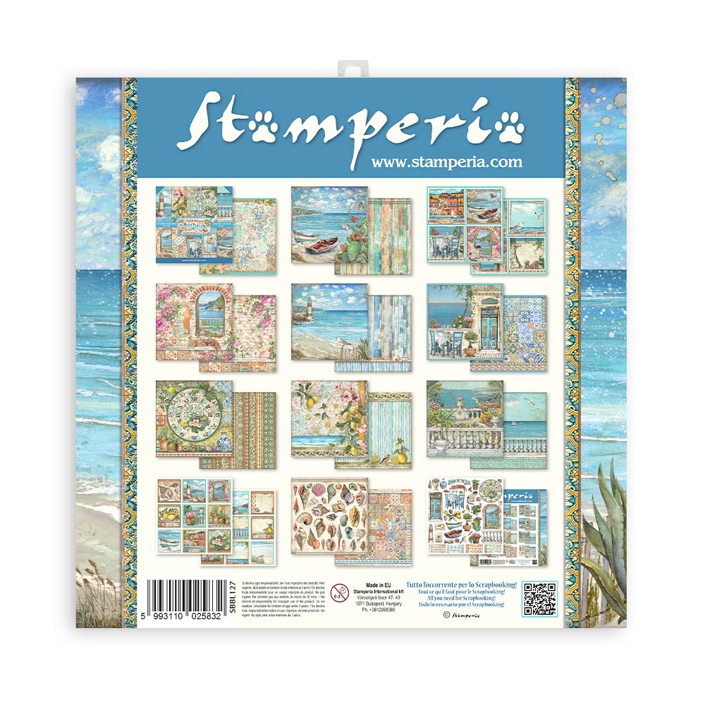 STAMPERIA DOUBLE SIDED 10 PAGE 12" X 12" PAPER PAD - BLUE DREAM