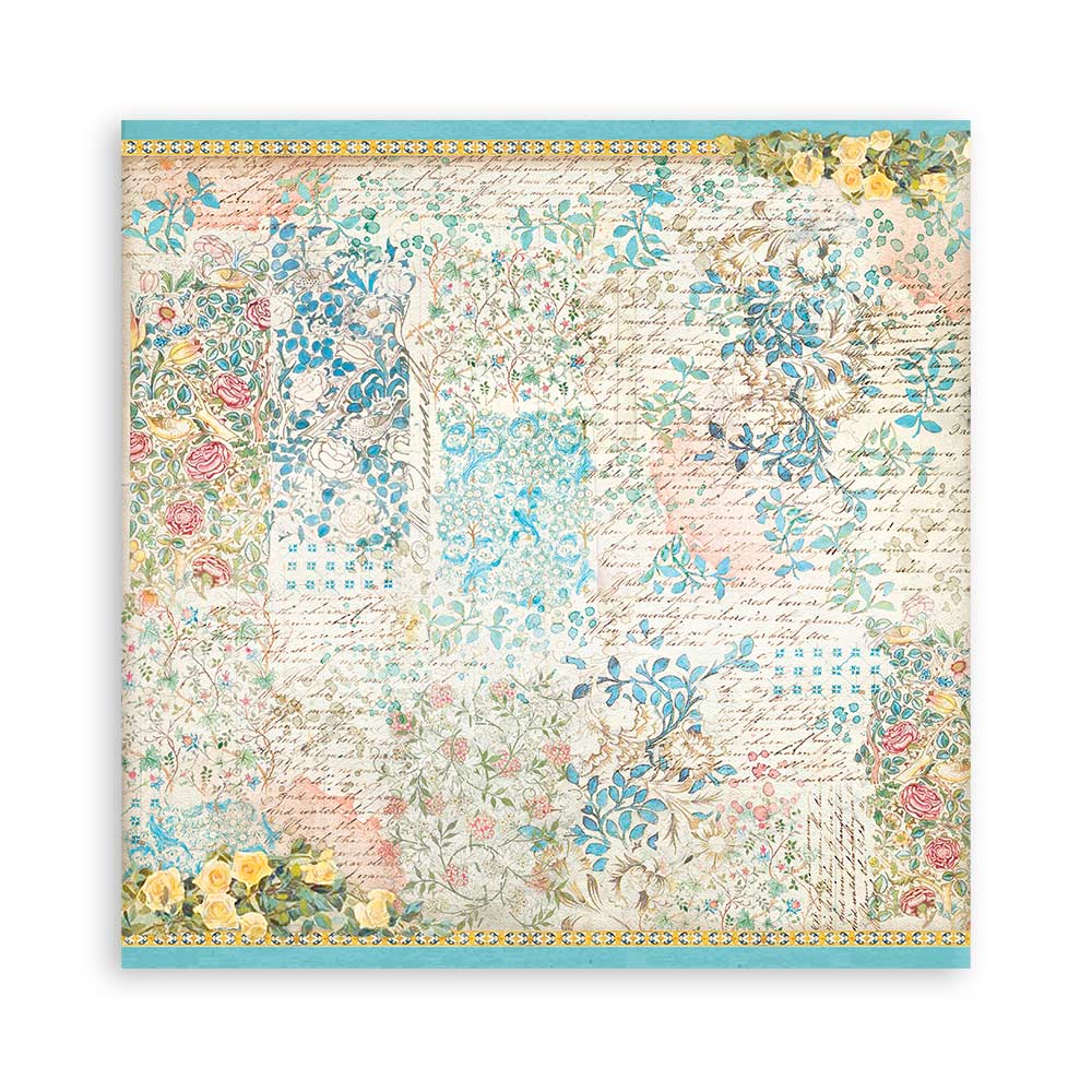 STAMPERIA DOUBLE SIDED 10 PAGE 12" X 12" PAPER PAD - BLUE DREAM