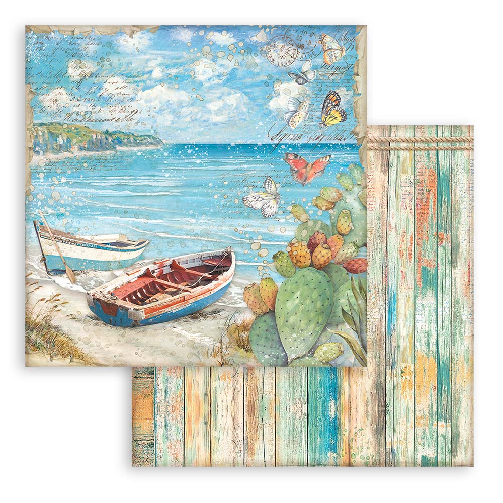 STAMPERIA DOUBLE SIDED 10 PAGE 12" X 12" PAPER PAD - BLUE DREAM