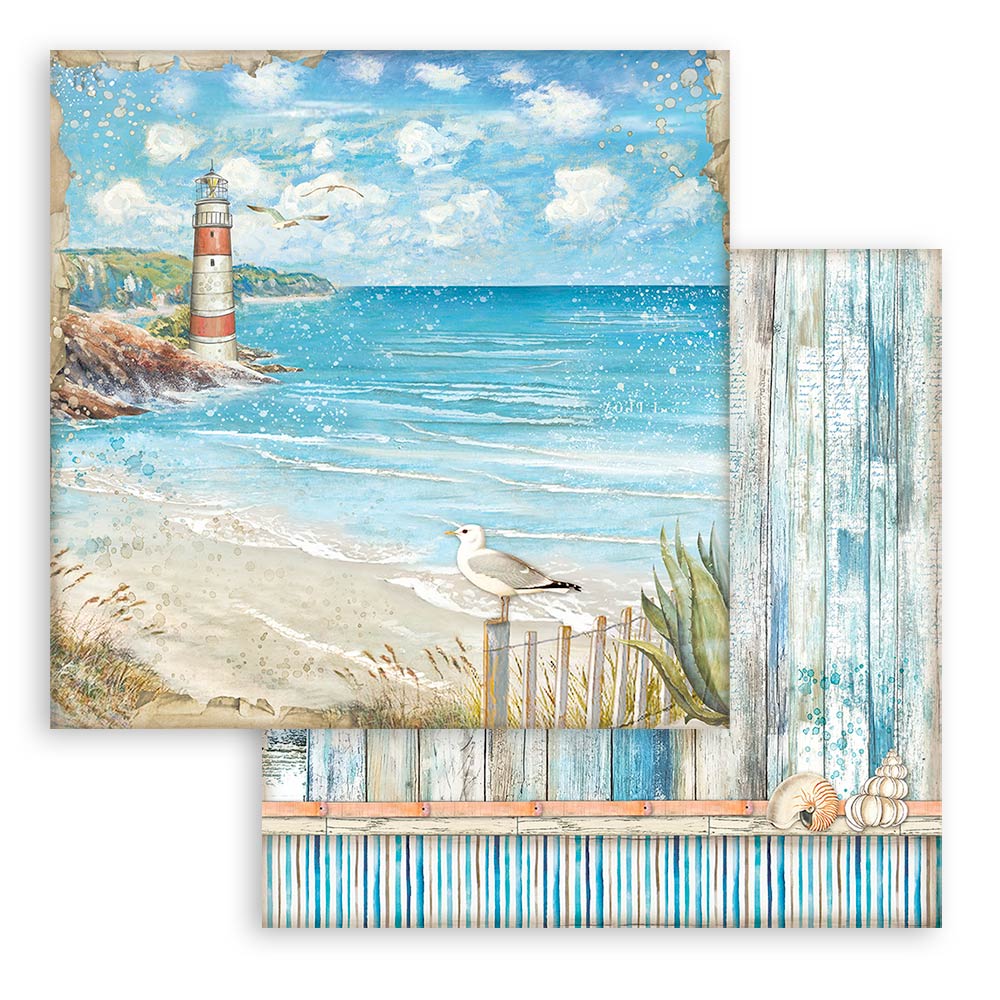 STAMPERIA DOUBLE SIDED 10 PAGE 12" X 12" PAPER PAD - BLUE DREAM