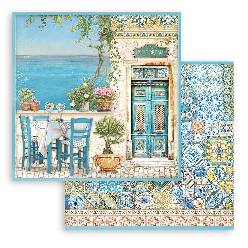 STAMPERIA DOUBLE SIDED 10 PAGE 12" X 12" PAPER PAD - BLUE DREAM