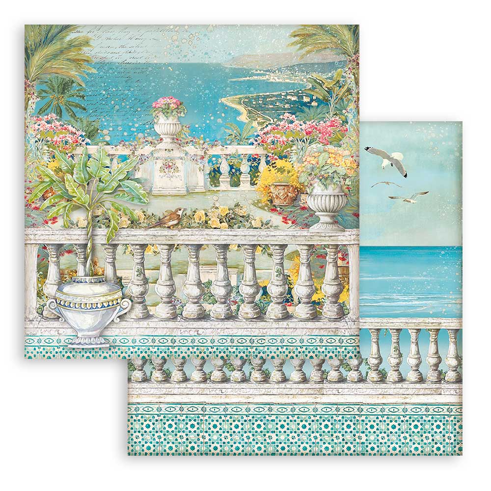 STAMPERIA DOUBLE SIDED 10 PAGE 12" X 12" PAPER PAD - BLUE DREAM
