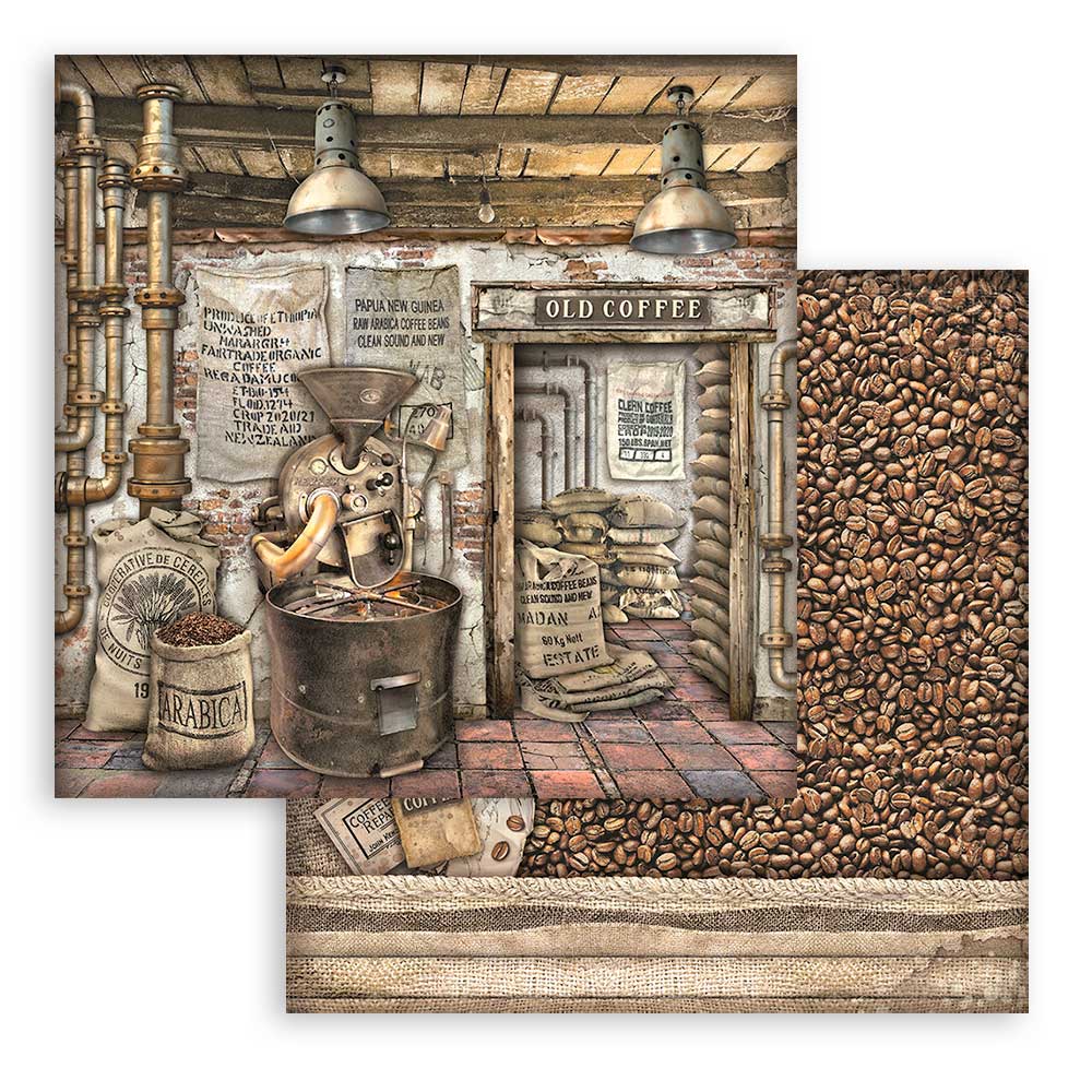 STAMPERIA DOUBLE SIDED 10 PAGE 12" X 12" PAPER PAD - COFFEE AND CHOCOLATE