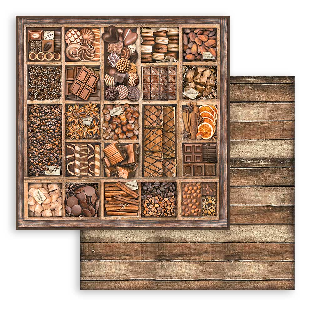 STAMPERIA DOUBLE SIDED 10 PAGE 12" X 12" PAPER PAD - COFFEE AND CHOCOLATE