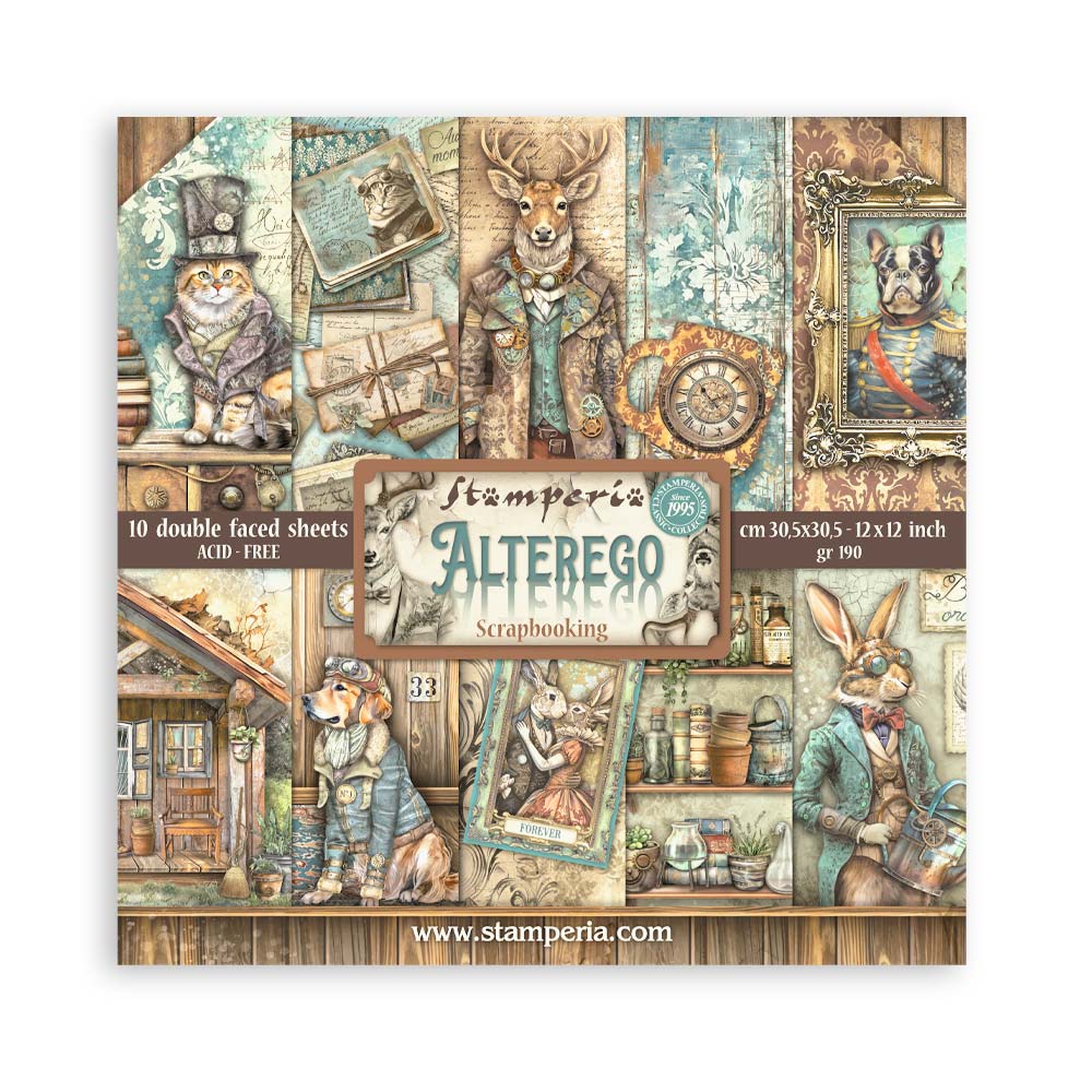 STAMPERIA DOUBLE SIDED 10 PAGE 12" X 12" PAPER PAD - ALTEREGO