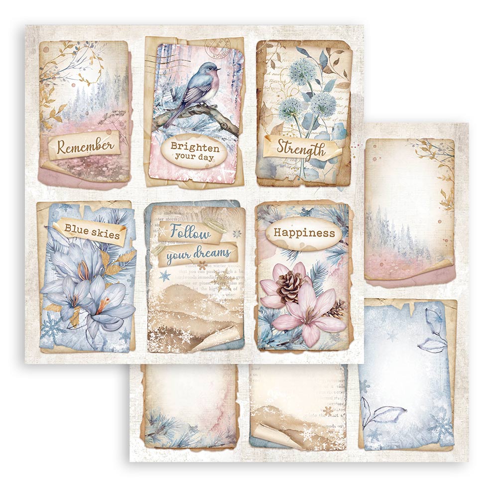 STAMPERIA DOUBLE SIDED 10 PAGE 12" X 12" PAPER PAD - DEWDROPS
