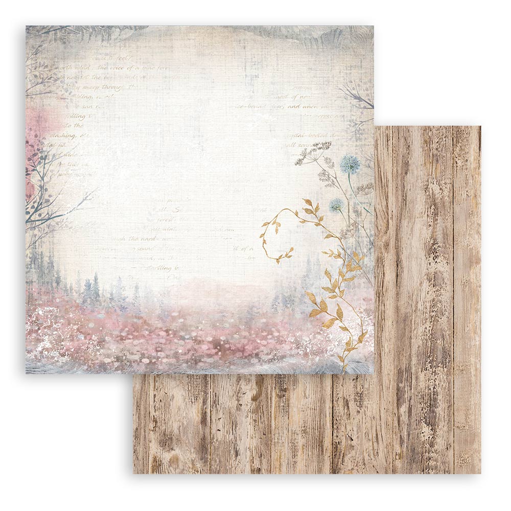 STAMPERIA DOUBLE SIDED 10 PAGE 12" X 12" PAPER PAD - DEWDROPS