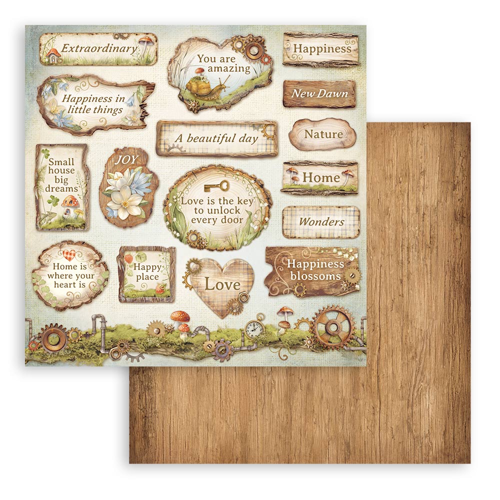 STAMPERIA DOUBLE SIDED 10 PAGE 12" X 12" PAPER PAD - HIDDEN GROVE