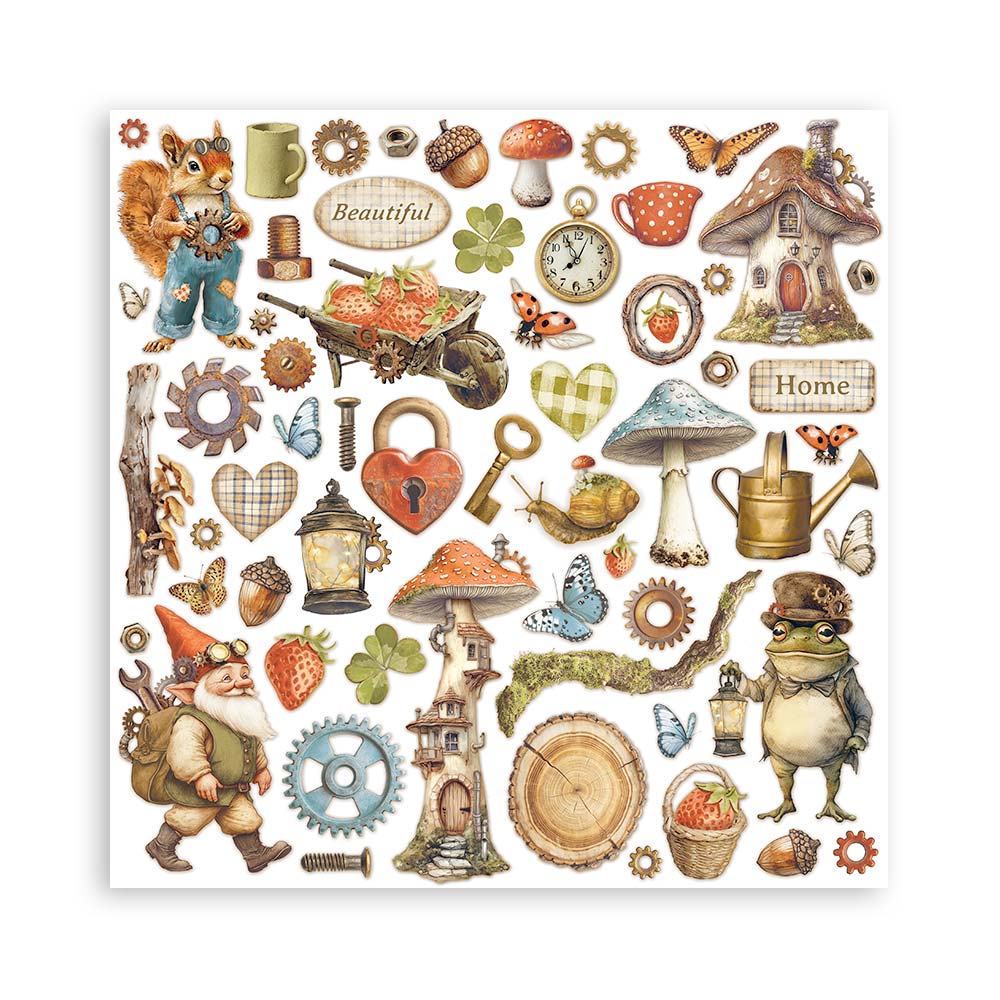 STAMPERIA DOUBLE SIDED 10 PAGE 12" X 12" PAPER PAD - HIDDEN GROVE