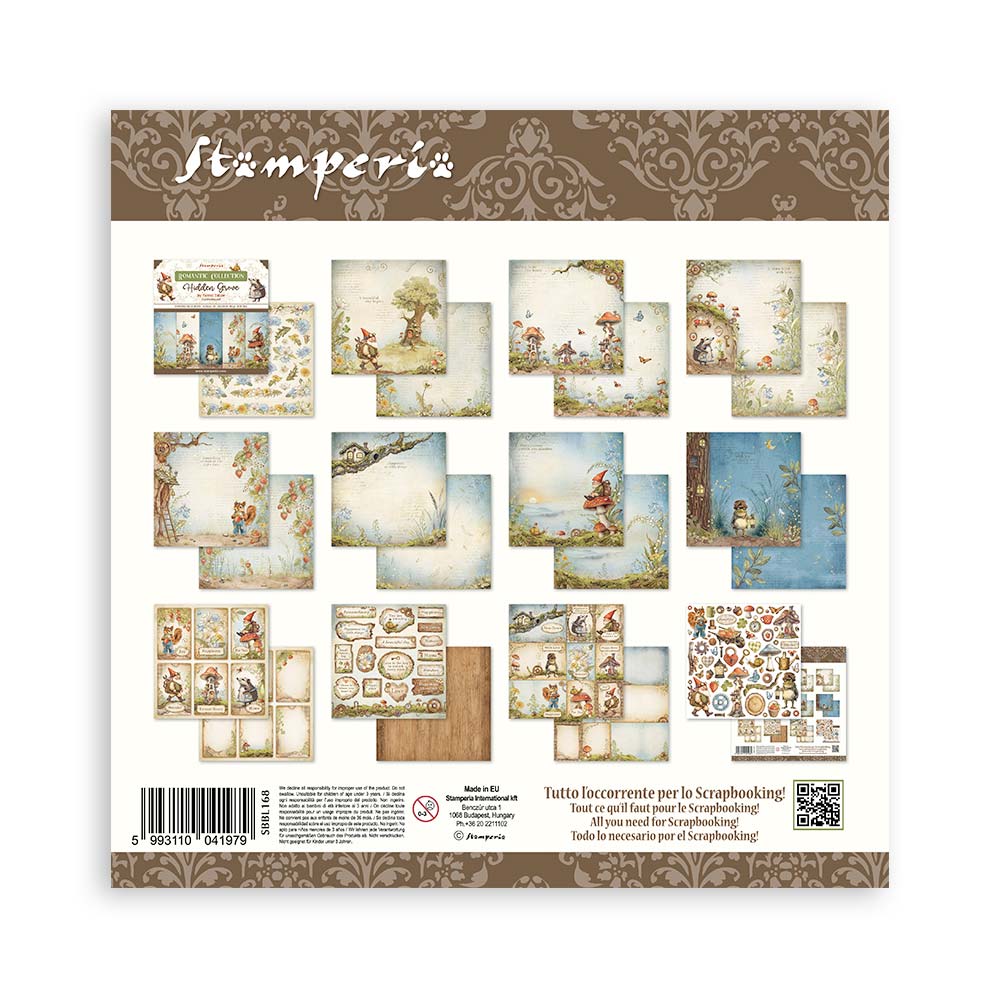 STAMPERIA DOUBLE SIDED 10 PAGE 12" X 12" PAPER PAD - HIDDEN GROVE