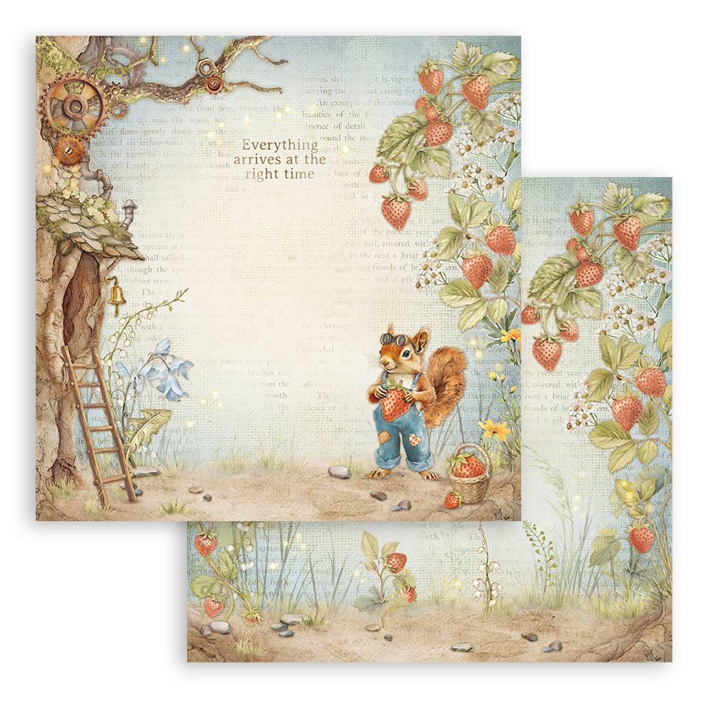 STAMPERIA DOUBLE SIDED 10 PAGE 12" X 12" PAPER PAD - HIDDEN GROVE