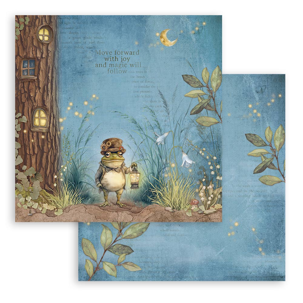 STAMPERIA DOUBLE SIDED 10 PAGE 12" X 12" PAPER PAD - HIDDEN GROVE