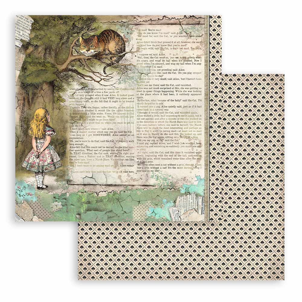 STAMPERIA DOUBLE SIDED 10 PAGE 12" X 12" PAPER PAD - ALICE IN WONDERLAND