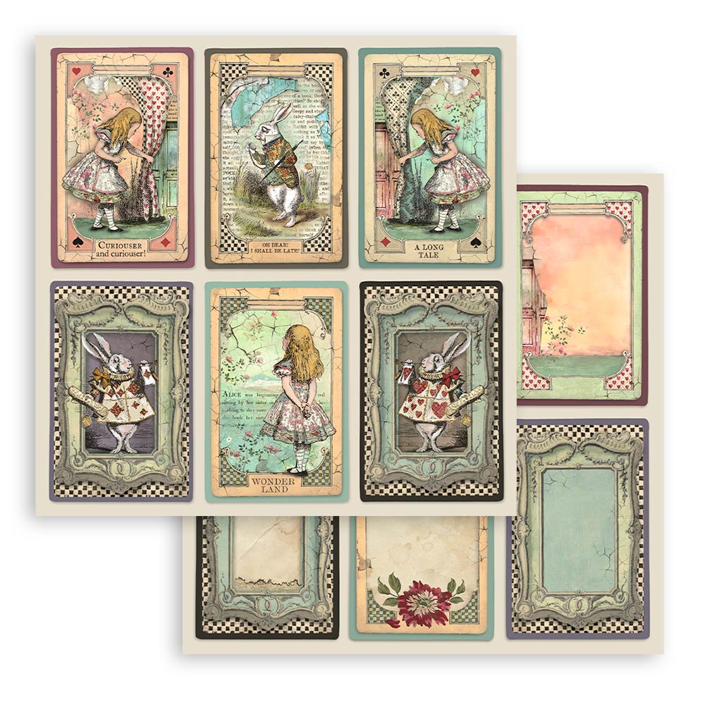 STAMPERIA DOUBLE SIDED 10 PAGE 12" X 12" PAPER PAD - ALICE IN WONDERLAND