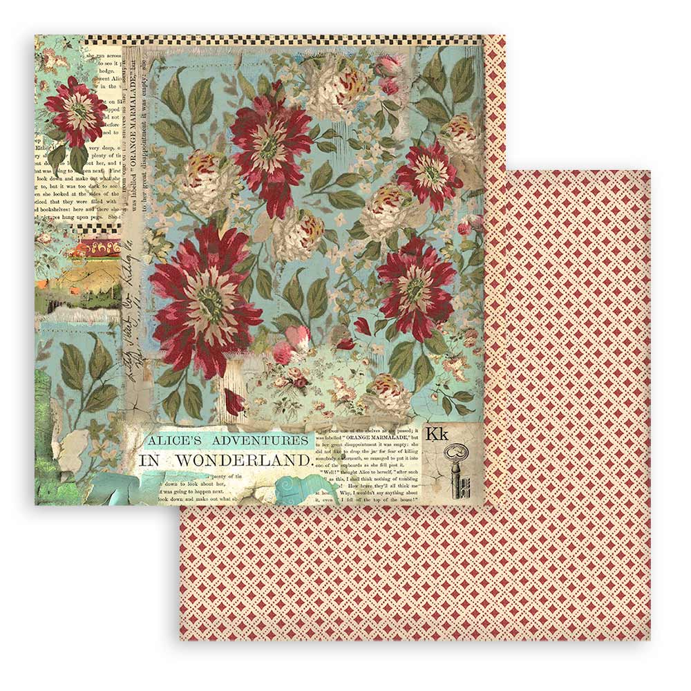 STAMPERIA DOUBLE SIDED 10 PAGE 12" X 12" PAPER PAD - ALICE IN WONDERLAND