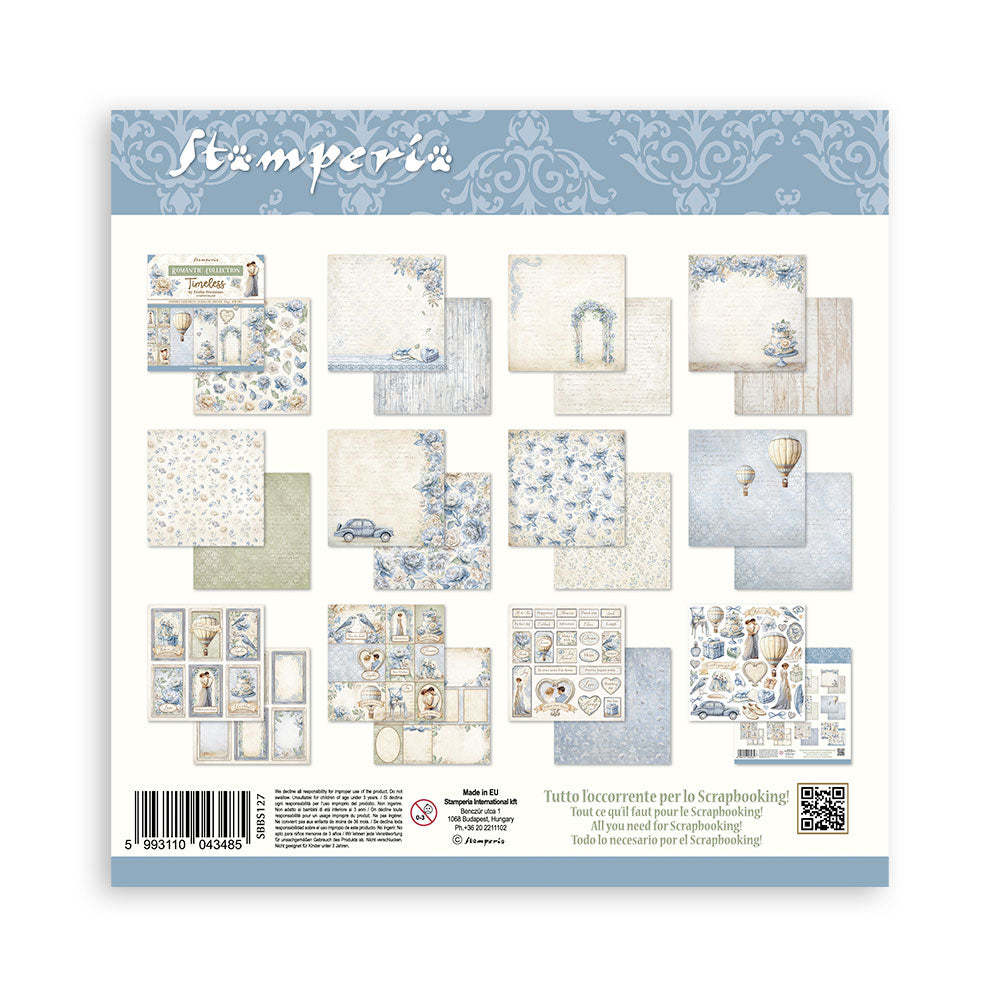 STAMPERIA 8" X 8" DOUBLE FACED PAPER PAD - TIMELESS