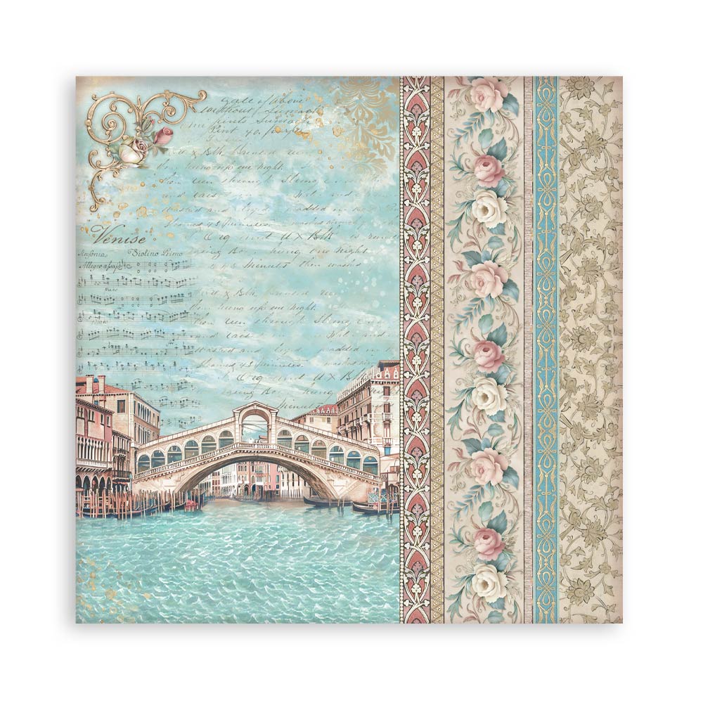 STAMPERIA 12" X 12" DOUBLE FACED PAPER PAD - VENICE CITY OF ART