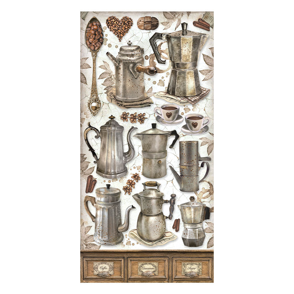 STAMPERIA DOUBLE SIDED 10 PAGE 12" X 6" COLLECTABLES PAD - COFFEE AND CHOCOLATE