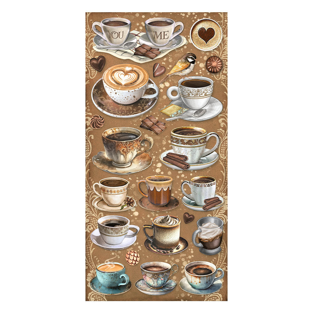 STAMPERIA DOUBLE SIDED 10 PAGE 12" X 6" COLLECTABLES PAD - COFFEE AND CHOCOLATE