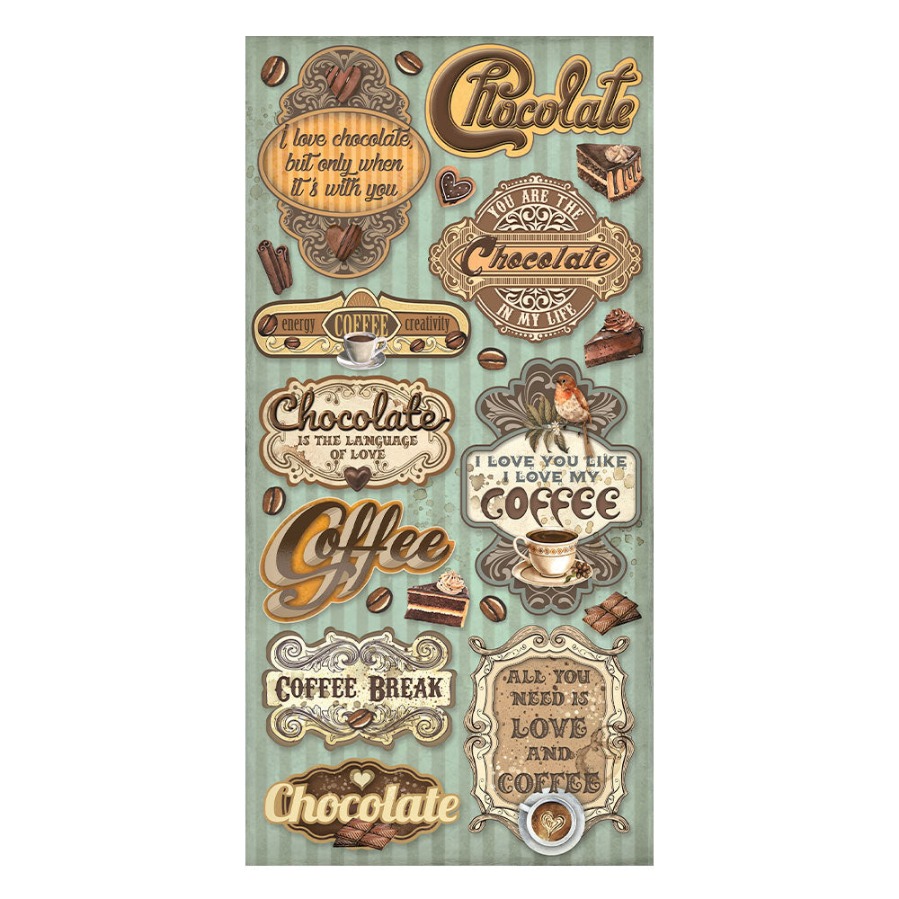 STAMPERIA DOUBLE SIDED 10 PAGE 12" X 6" COLLECTABLES PAD - COFFEE AND CHOCOLATE