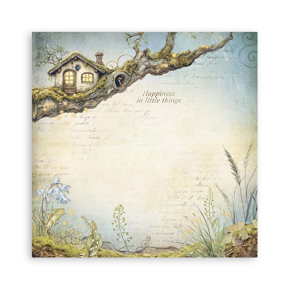 STAMPERIA SINGLE SIDED 22 PAGE 12" X 12" MAXI PAPER PAD - HIDDEN GROVE