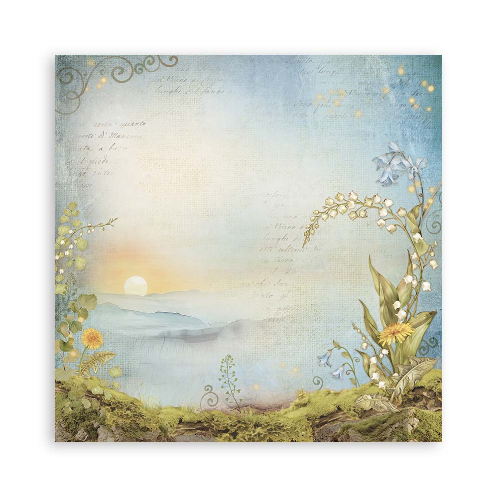 STAMPERIA SINGLE SIDED 22 PAGE 12" X 12" MAXI PAPER PAD - HIDDEN GROVE