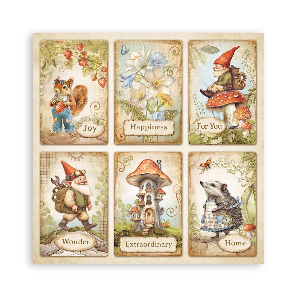 STAMPERIA SINGLE SIDED 22 PAGE 12" X 12" MAXI PAPER PAD - HIDDEN GROVE