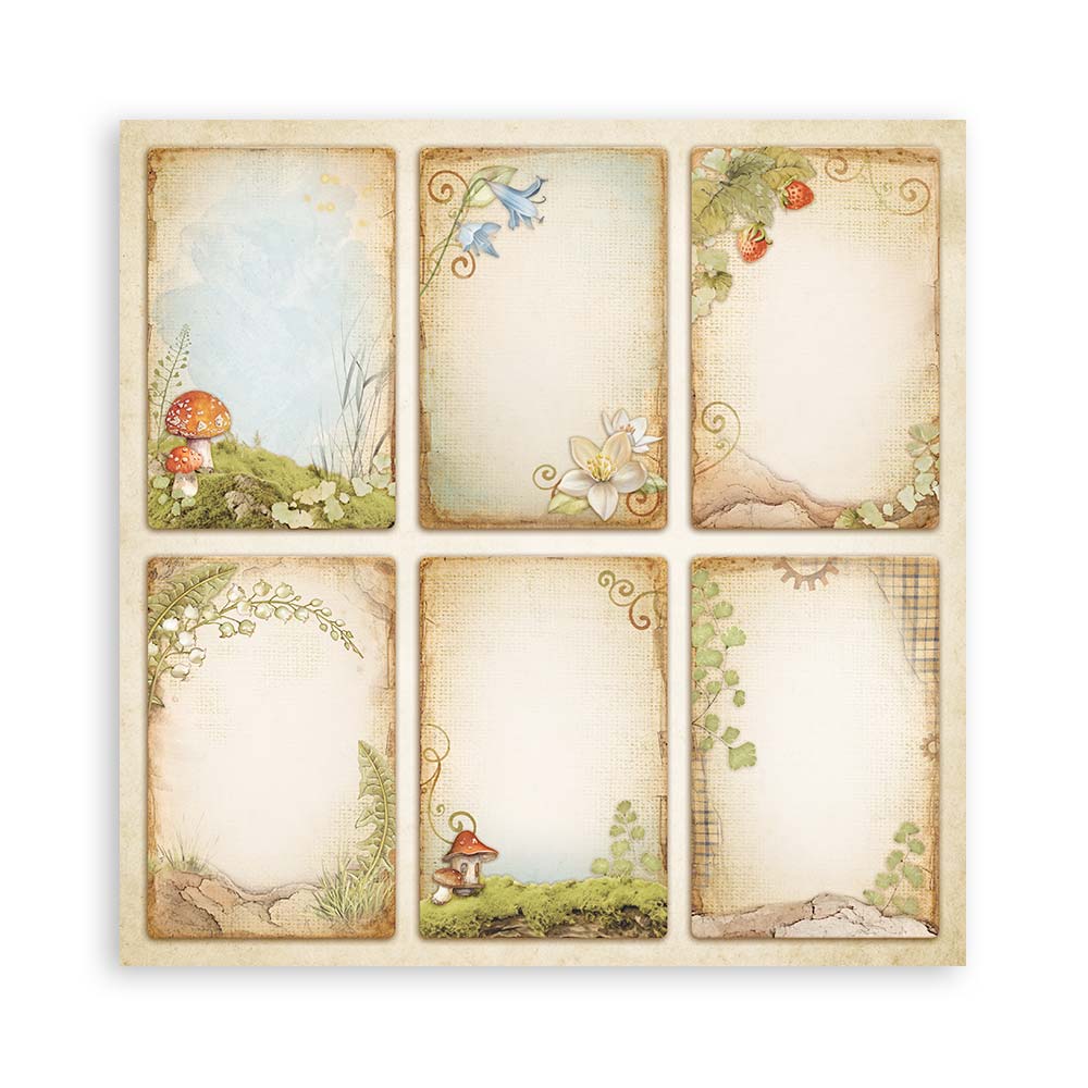 STAMPERIA SINGLE SIDED 22 PAGE 12" X 12" MAXI PAPER PAD - HIDDEN GROVE