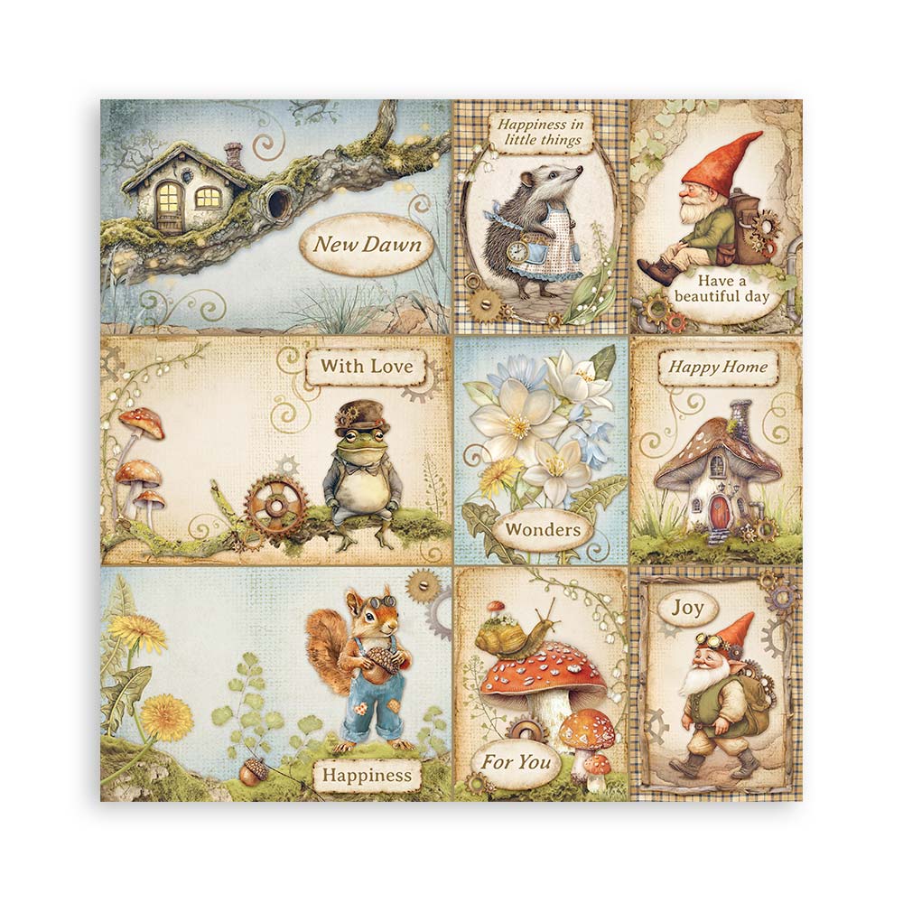 STAMPERIA SINGLE SIDED 22 PAGE 12" X 12" MAXI PAPER PAD - HIDDEN GROVE
