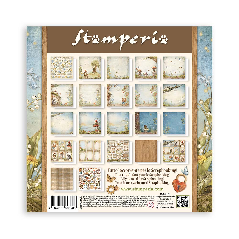 STAMPERIA SINGLE SIDED 22 PAGE 12" X 12" MAXI PAPER PAD - HIDDEN GROVE