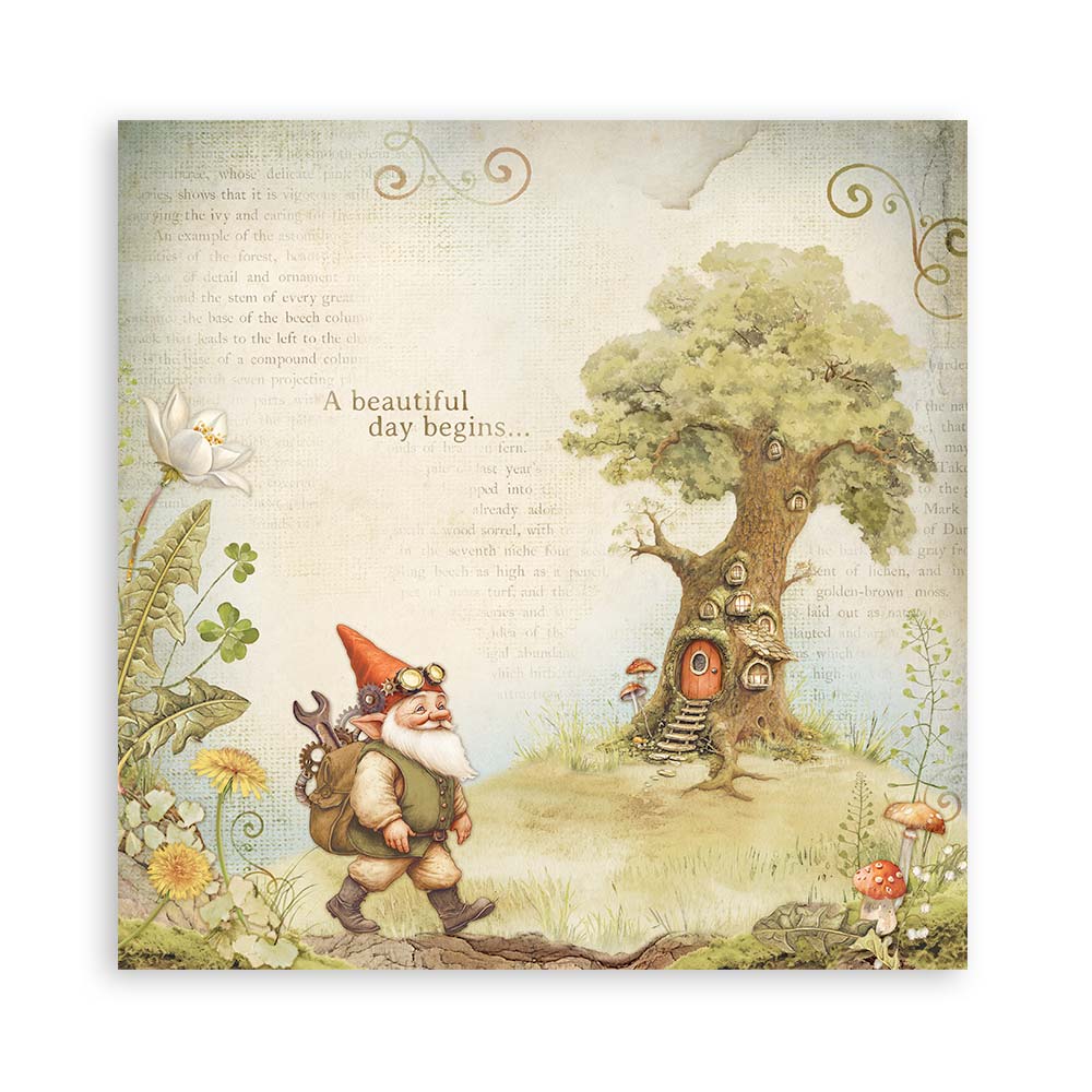 STAMPERIA SINGLE SIDED 22 PAGE 12" X 12" MAXI PAPER PAD - HIDDEN GROVE