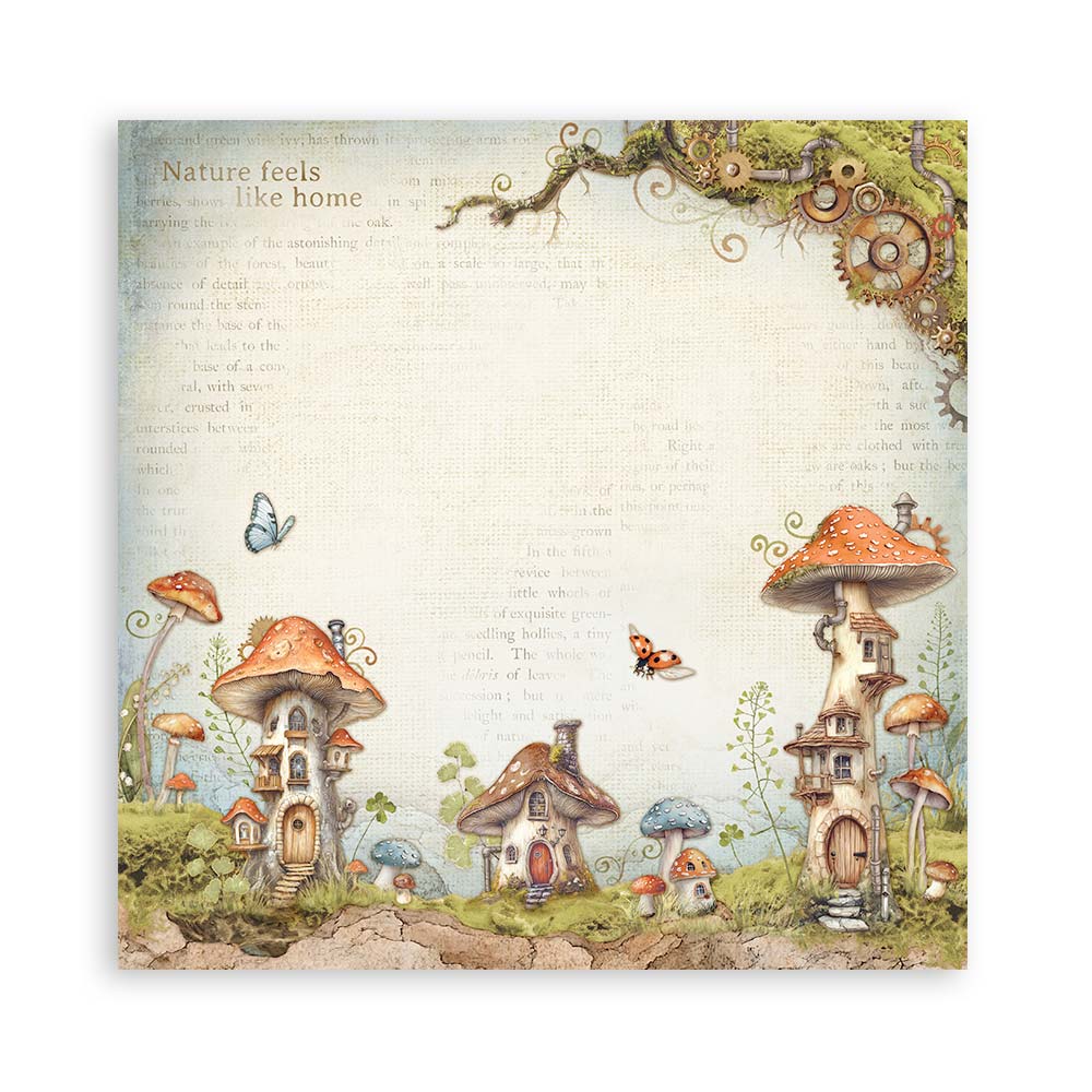 STAMPERIA SINGLE SIDED 22 PAGE 12" X 12" MAXI PAPER PAD - HIDDEN GROVE