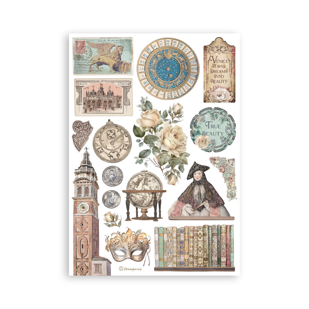 STAMPERIA ADHESIVE WASHI TAPE 8 SHEET PACK - VENICE CITY OF ART