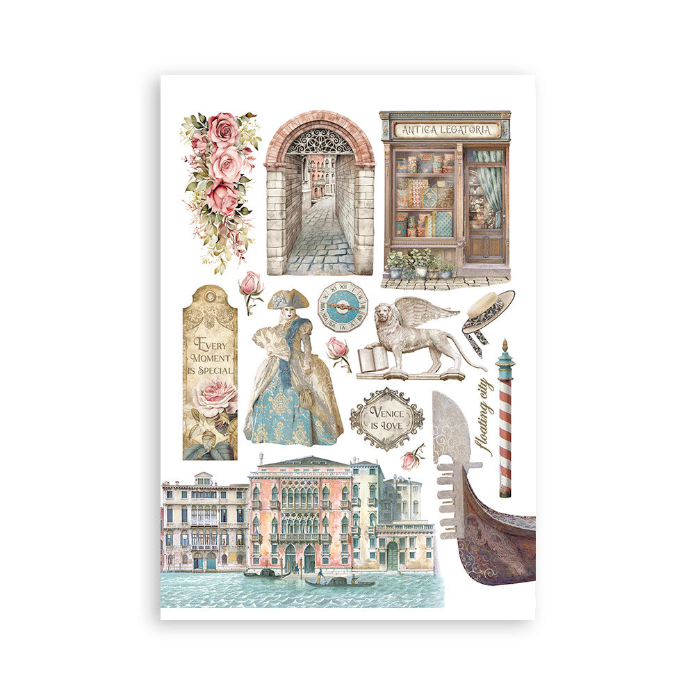 STAMPERIA ADHESIVE WASHI TAPE 8 SHEET PACK - VENICE CITY OF ART