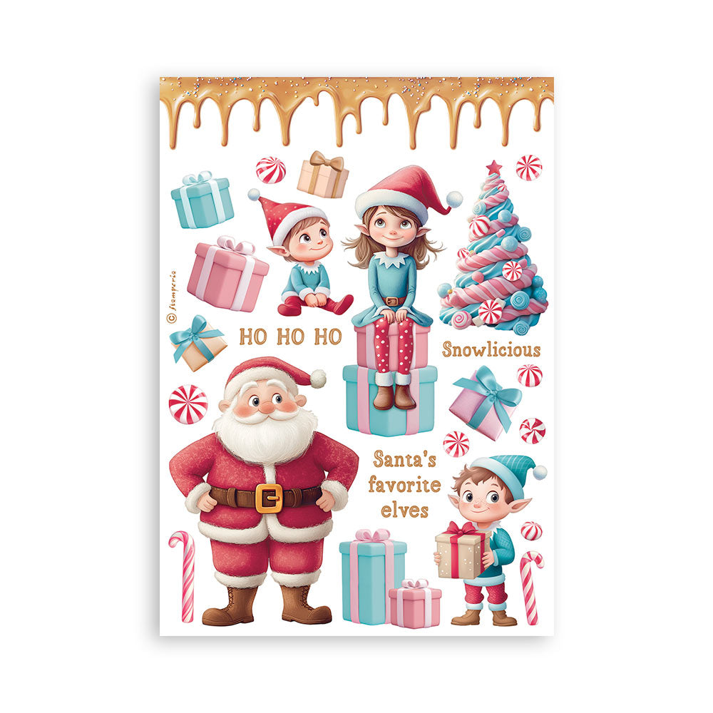 STAMPERIA ADHESIVE WASHI SHEETS 8 PK - CANDY CHRISTMAS