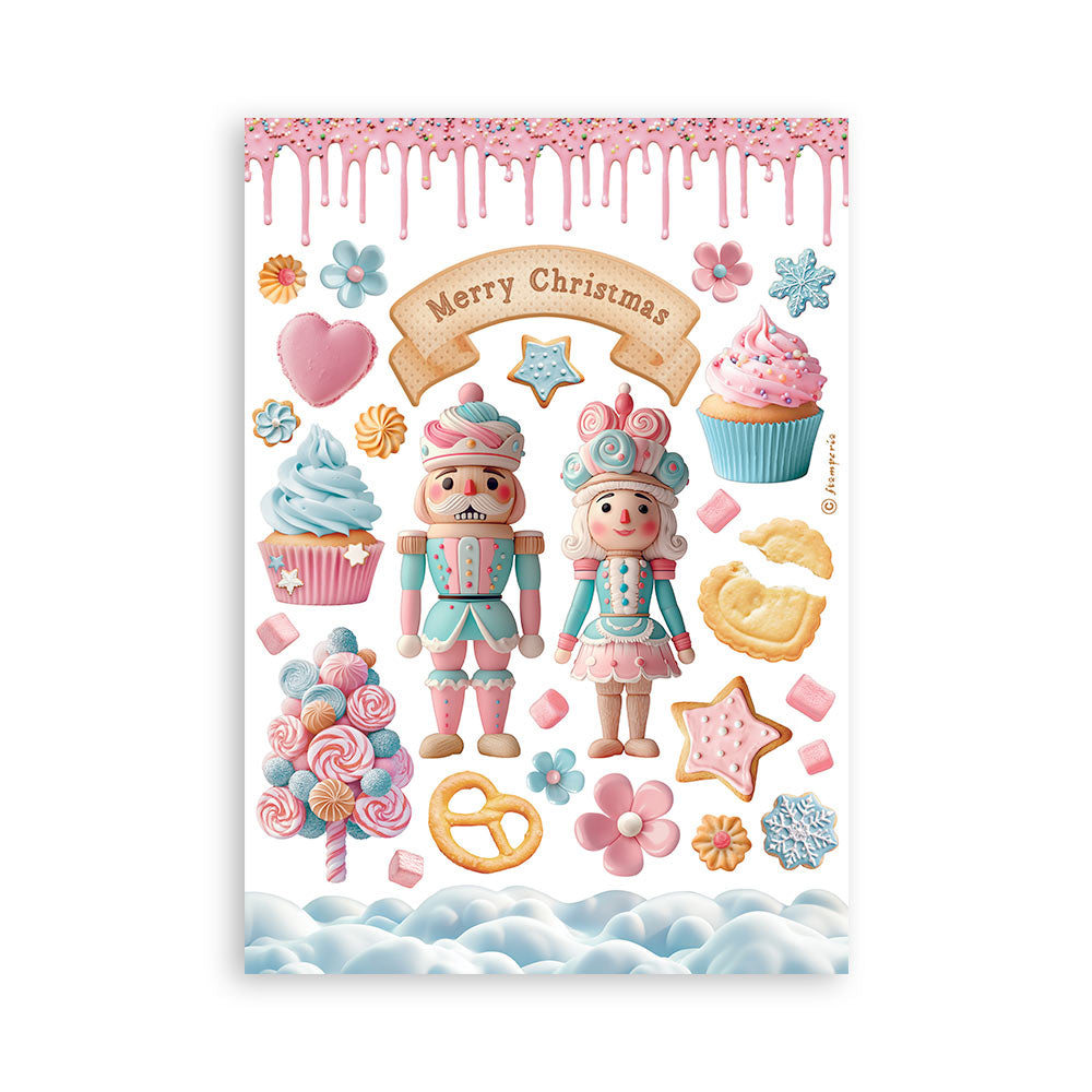STAMPERIA ADHESIVE WASHI SHEETS 8 PK - CANDY CHRISTMAS