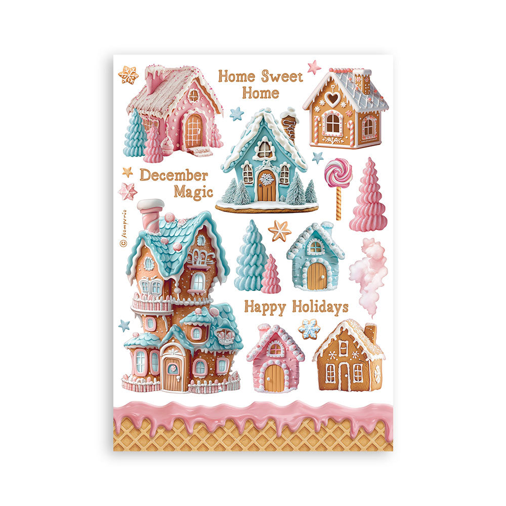 STAMPERIA ADHESIVE WASHI SHEETS 8 PK - CANDY CHRISTMAS