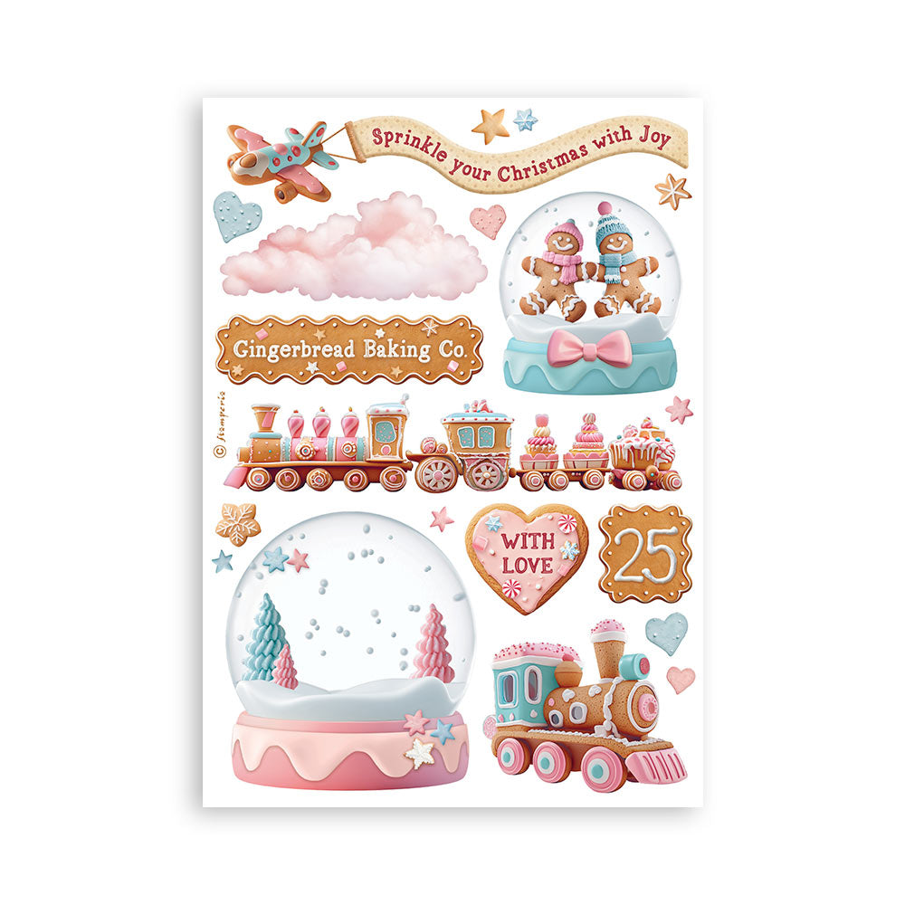 STAMPERIA ADHESIVE WASHI SHEETS 8 PK - CANDY CHRISTMAS