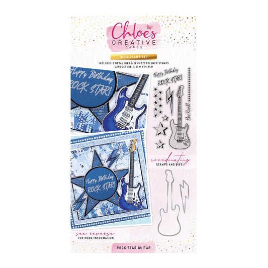 CHLOES CREATIVE CARDS DIE & STAMP SET - ROCK STAR GUITAR