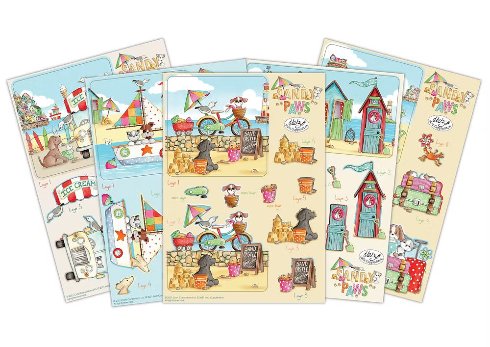 'SANDY PAWS' MINI CARDMAKING PACK