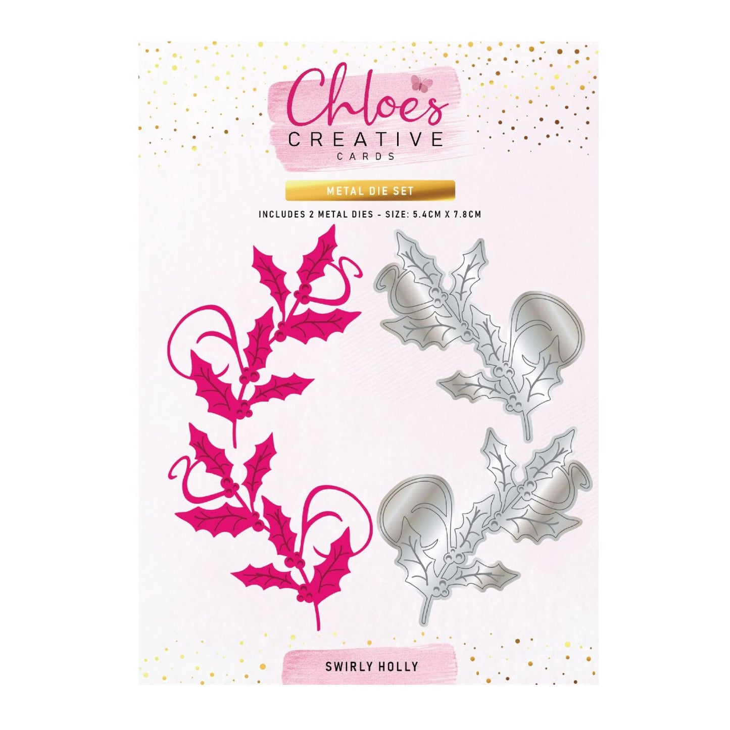 CHLOES CREATIVE CARDS METAL DIE SET - SWIRLY HOLLY