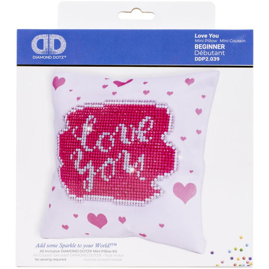 BEGINNER DIAMOND DOTZ LOVE YOU MINI PILLOW