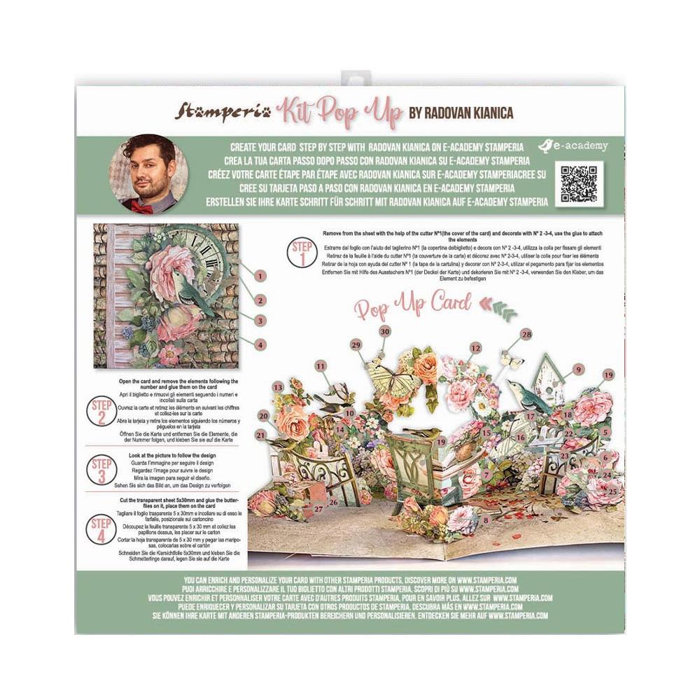 HOUSE OF ROSES POP UP CARD KIT BY STAMPERIA
