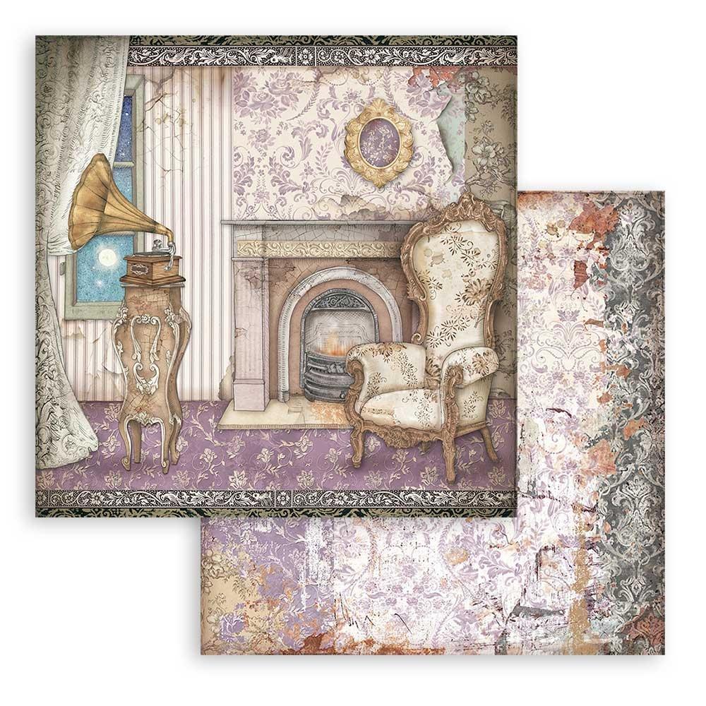 STAMPERIA DOUBLE SIDED 10 PAGE 12" X 12" BACKGROUND SELECTION PAPER PAD - LADY VAGABOND